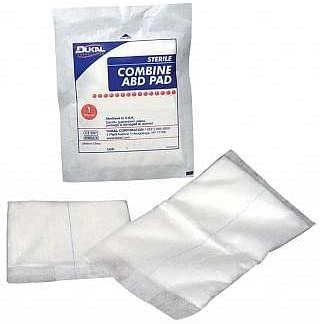 Dukal Combine ABD Pads, Sterile, 8" x 10", 20/pk