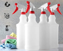 DilaBee 4 Pack - Empty Plastic White Spray Bottle – 32 oz Spray Bottles for Cleaning Solutions - 100% Leak Proof with Mist Stream and Off Trigger Settings - for Home, Garden, Chemicals, and More