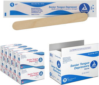 Dynarex Tongue Depressors, Sterile, Senior, 6 x 3/4, 1000/cs