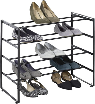 Richards Homewares 4-Tier Freestanding Shoe Rack, Matte Black