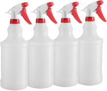 Pack of 4-32 Oz White Plastic Spray Bottle – Empty Spray Bottles for Cleaning Solutions - 100% Leak Proof with Mist Stream and Off Trigger Settings - for Home, Garden, Chemicals (4 Pack 32 Oz)