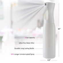 DilaBee Continuous Mist Empty White Spray Bottle For Hair - Salon Quality 360 Water Misting Sprayer - Pressurized Aerosol Stylist Spray Mister BPA Free (16 Oz)