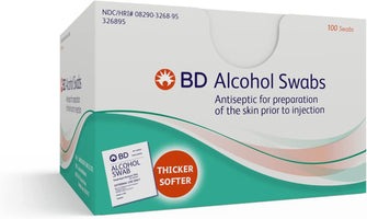 BD Alcohol Wipes, 1,200 Individually-Wrapped Prep Pads, 70% Isopropyl Alcohol (12 Boxes of 100)