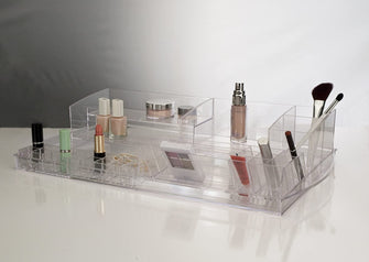 5 Piece Cosmetic Organizer (Clear) (4"H x 20.9"W x 11.5"D)
