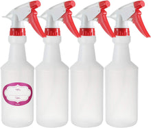 DilaBee Empty Plastic Spray Bottles Pack of 4 - Made In USA - 16 Oz. - 100% Leak Proof, Professional Heavy-Duty Trigger Sprayer - BPA Free (4 Pack 16 Oz)