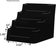 Deflect-o 4 Compartment Business Card Holder - Plastic - 1 Each - Black