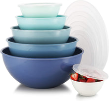 Set of 6 - Mixing Bowls with Lids Set- Plastic Mixing Bowl Set for Prep – Stackable Mixing Bowls for Kitchen – Bowls with Lids Microwave & Dishwasher Safe – BPA Free – Great for Cooking Serving Salads, Snack, Fruits