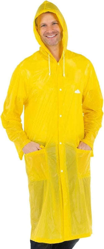 Adult Reusable Raincoat Yellow / Large - Length: 48 inches