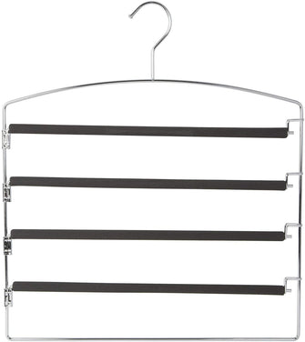 Richard's Homewares - Friction 4 Tier Swing Arm Slack Hanger - 1 Pack - Black