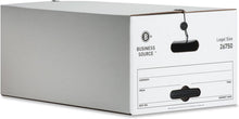 Business Source 26750 Storage Boxes, Legal, 350 lbs, 15-Inch x24-Inch x10-Inch, 12/CT, White
