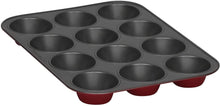 Bakers Secret Colored Metal Bakeware 12 Cup Muffin Pan Red Velvet 1123219