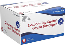 Dynarex Stretch Gauze Bandages, Sterile, 4" x 4.1 yards, 12/bx