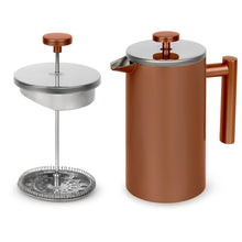 French Press Coffee & Tea Maker, Stainless Steel, Double Walled & Insulated ,34 Oz. With Multi-Screen System