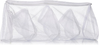 Whitmor Mesh Hosiery Wash Bag White 4-Compartment