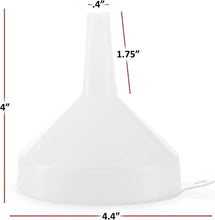 6 Pack - 3.5" Funnels for Filling Bottles -Multi-Purpose Funnels for Kitchen Use - Plastic Funnel Set with Long Reaching Spout - for Easy and Smooth Content Transfer - Food Safe/BPA Free