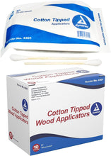 Dynarex Cotton Tipped Applicators with Wooden Shaft, Non-Sterile, 3, 10/box