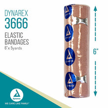 10 Pack Dynarex Elastic Bandages, Outstanding Compression and Stretch, Latex-Free, Individually-Wrapped Elastic Bandage with 2 Clips, 6" x 5 yds,
