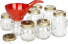 Bormioli Rocco Quattro Stagioni 18-Piece Canning Starter Set (4) 8.5 and (4) 17-Ounce Jars (8) Caps, Funnel, Recipe Book