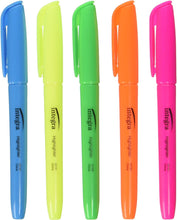 Integra Pen Style Highlighter, Chisel Point,5/Set, Fluorescent Assorted (ITA36180)