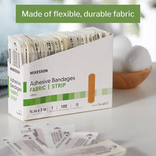 McKesson Adhesive Bandages, Sterile, Fabric Strip, 3/4 in x 3 in, 100 Count, 1 Pack