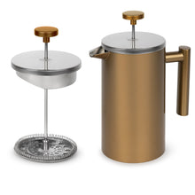 French Press Coffee & Tea Maker, Stainless Steel, Double Walled & Insulated ,34 Oz. With Multi-Screen System