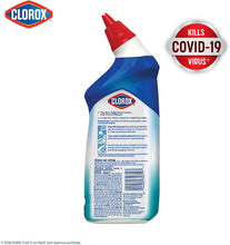 Clorox Toilet Bowl Cleaner, Clinging Bleach Gel, Cool Wave Scent, 24 Ounces