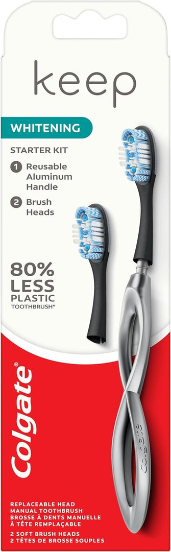 Colgate Keep Manual Toothbrush Whitening Starter Kit - Silver, 1 count