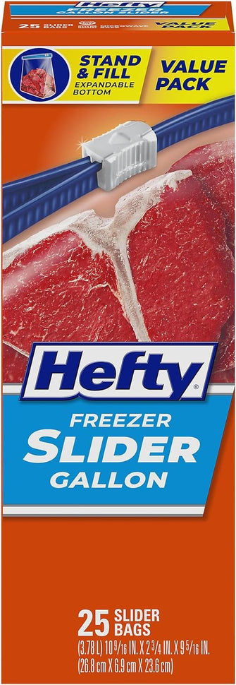 Hefty Slider Freezer Storage Bags, Gallon Size, 25 Count