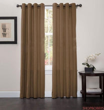 Luxury Home Textiles Broadway Grommet Top Curtains, Set of 2 Panels (Brown)