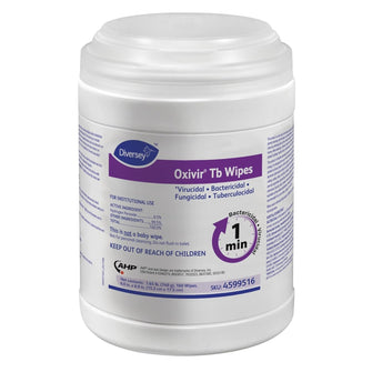 Diversey Oxivir TB Disinfectant Wipes, 7 x 6, White, 160/Canister, 12 Canisters/Carton