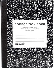 BAZIC C/R 100 Ct. Premium Black Marble Composition Book