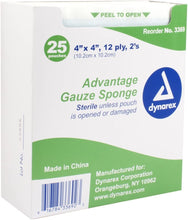 Gauze Sponges Sterile 2's "Advantage" 12 Ply - 4x4 - 25/Box