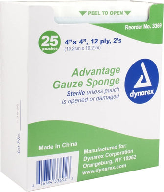 Gauze Sponges Sterile 2's "Advantage" 12 Ply - 4x4 - 25/Box