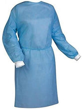 AAMI Level 2 Isolation Gowns, Non-Woven, Splash Resistant With White Knitted Cuff FDA Approved, Blue 100 Pack