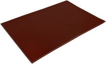 Desk Pad Blotter Protector with Faux Leather Velvet Bottom. Color Dark Brown (16 x 24)
