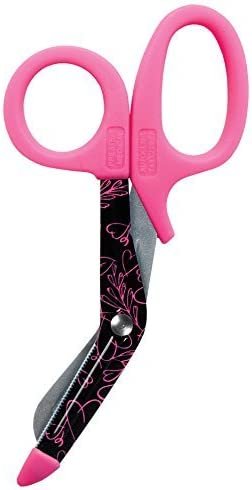 Medical 5.5" StyleMate Utility Scissor Pink Hearts in Black Model: 871
