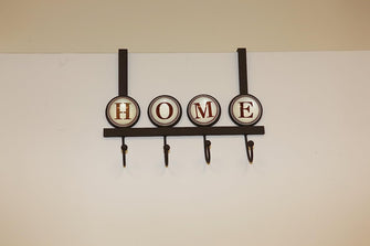 TWG Home Hooks Home Sweet Home - 4 Hook Organizer Rack With Home Inscription