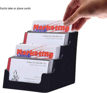 Deflect-o 4 Compartment Business Card Holder - Plastic - 1 Each - Black