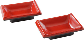 PAO Red And Black Asian Sauce Dipping Dishes, 2 pack