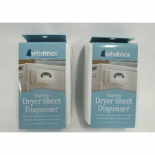 Whitmor Magnetic Dryer Sheet White Plastic Holder/Dispenser, Lot of 2