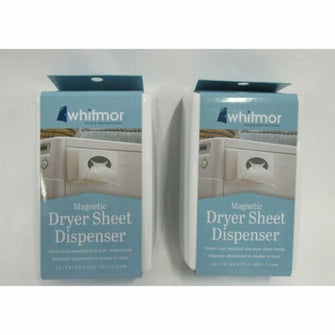 Whitmor Magnetic Dryer Sheet White Plastic Holder/Dispenser, Lot of 2